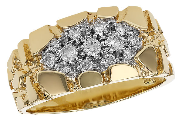 14K Yellow Gold Diamond Men's Wedding Band