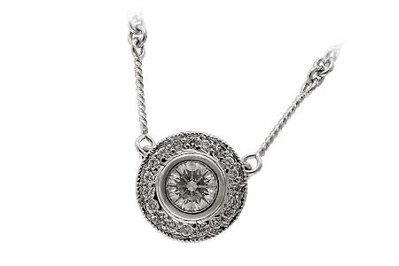 14K White Gold Diamond Necklace