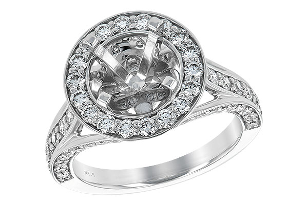 14K White Gold Diamond Semi-Mount Ring