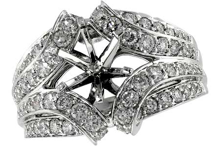 14K White Gold Diamond Semi-Mount Ring