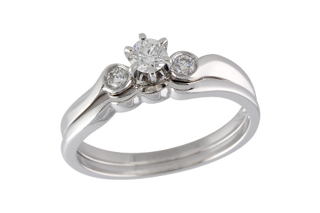 14K White Gold Diamond Wedding Set