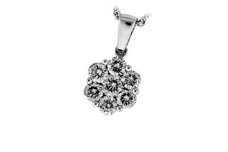 14K White Gold Diamond Necklace