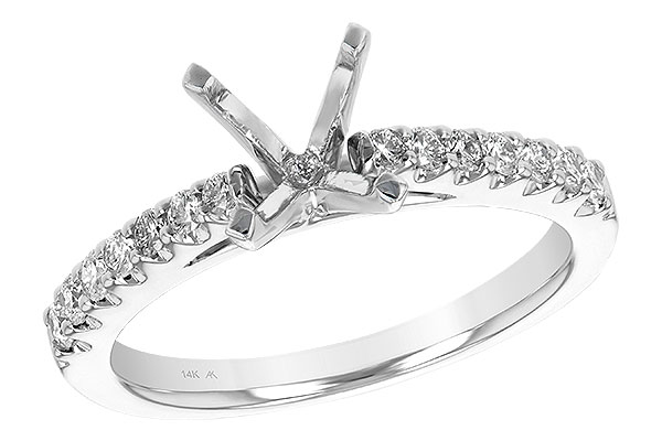 14K White Gold Diamond Semi-Mount Ring