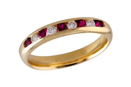 14K Yellow Gold Ruby Anniversary Band