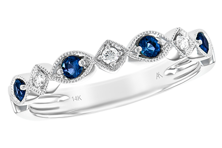 14K White Gold Sapphire Anniversary Band