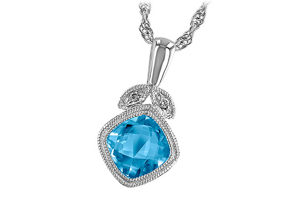 14K White Gold Topaz Necklace