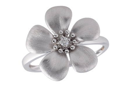 14K White Gold Diamond Ring