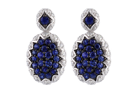 14K White Gold Sapphire Earrings