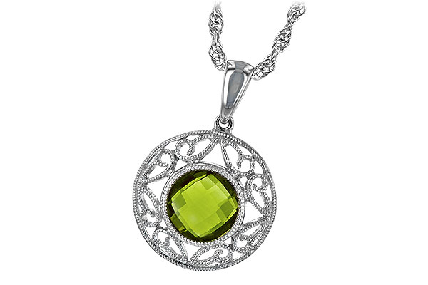 14K White Gold Peridot Necklace