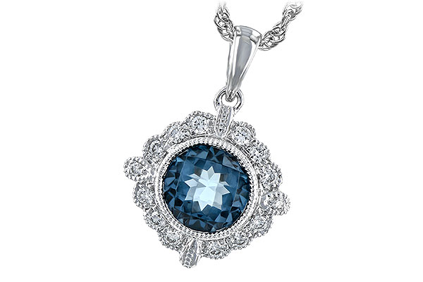 14K White Gold Topaz Necklace