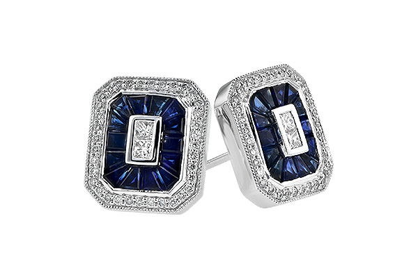 14K White Gold Sapphire Earrings