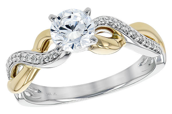 14K Two-Tone Diamond Semi-Mount Ring
