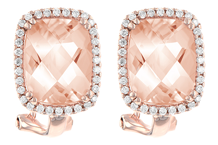 14K Rose Gold Morganite Earrings