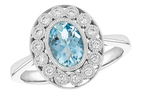 14K White Gold Aquamarine Ring