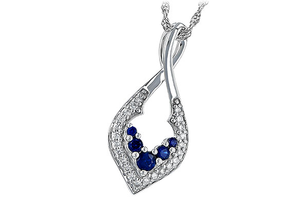 14K White Gold Sapphire Necklace