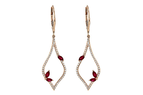 14K Rose Gold Ruby Earrings