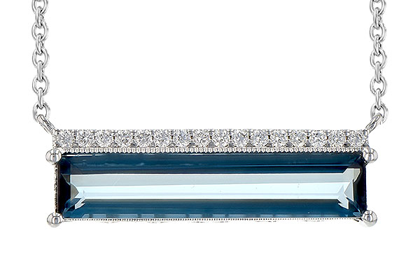 14K White Gold Topaz Necklace