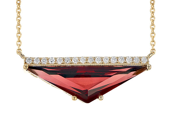 14K Yellow Gold Garnet Necklace