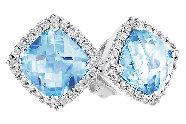 14K White Gold Aquamarine Earrings