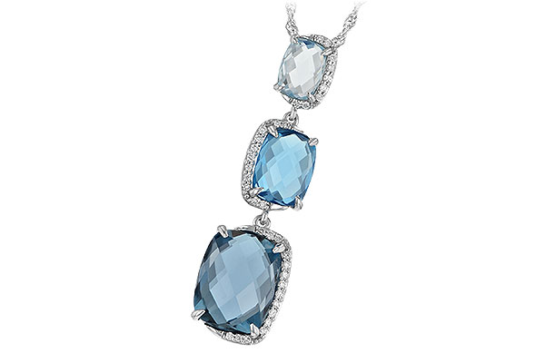 14K White Gold Topaz Necklace