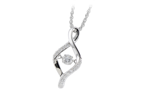 14K White Gold Diamond Necklace