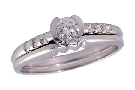 14K White Gold Diamond Wedding Set