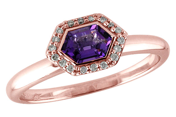 14K Rose Gold Amethyst Ring