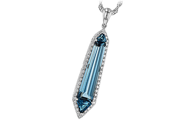 14K White Gold Topaz Necklace