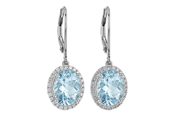 14K White Gold Aquamarine Earrings