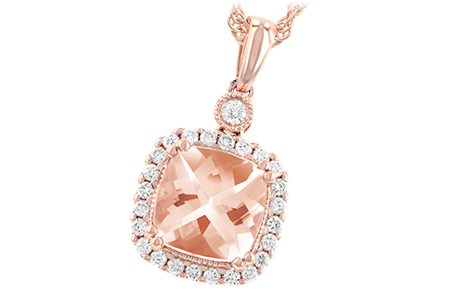 14K Rose Gold Morganite Necklace