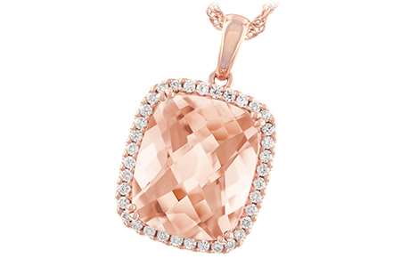 14K Rose Gold Morganite Necklace