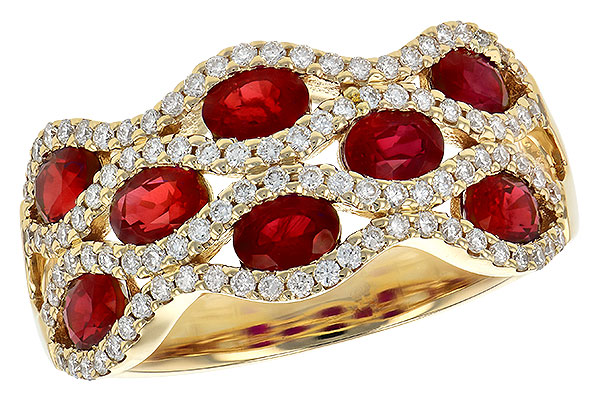 14K Yellow Gold Ruby Anniversary Band
