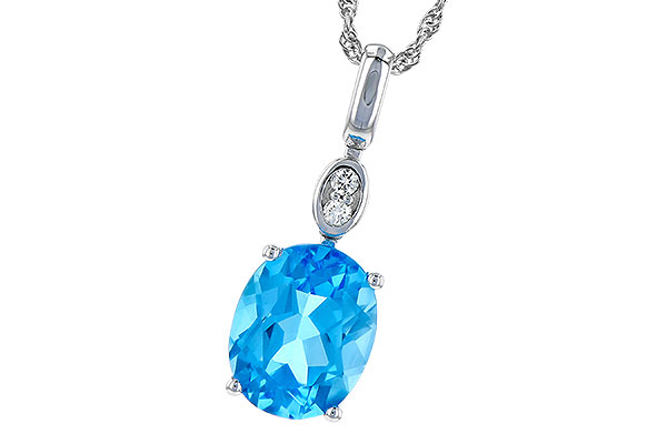 14K White Gold Topaz Necklace