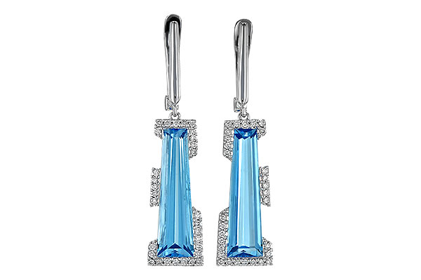 14K White Gold Topaz Earrings