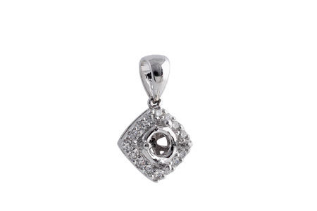 14K White Gold Diamond Pendant