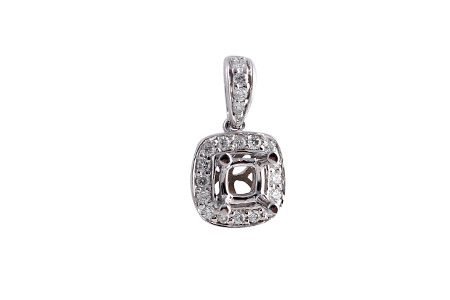 14K White Gold Diamond Pendant