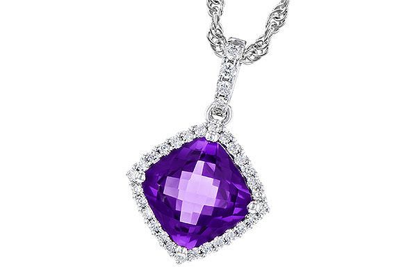 14K White Gold Amethyst Necklace