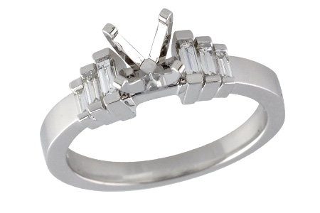 14K White Gold Diamond Semi-Mount Ring