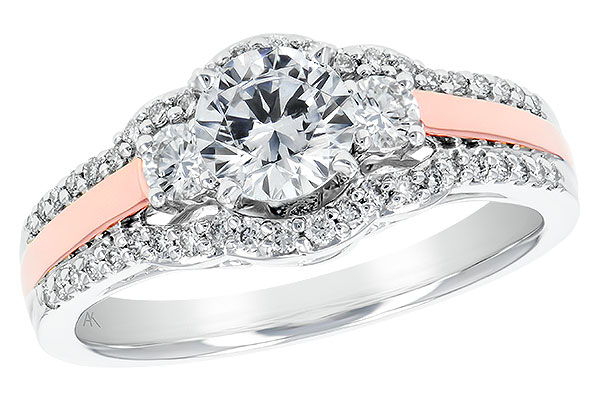 14K Two-Tone Diamond Semi-Mount Ring