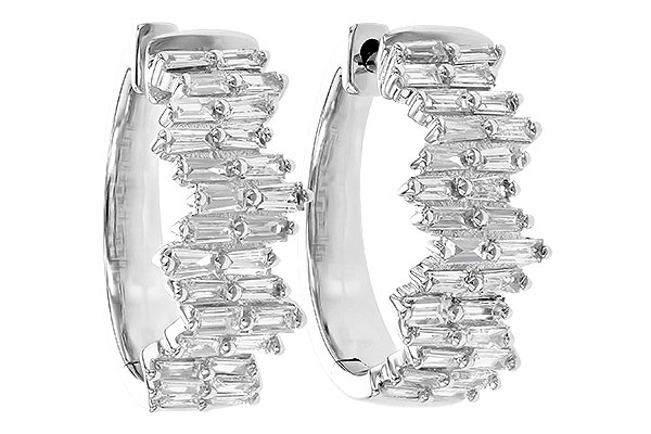 14K White Gold Diamond Earrings