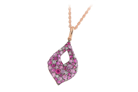 14K Rose Gold Sapphire Necklace
