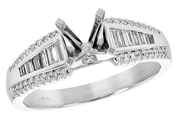 14K White Gold Diamond Semi-Mount Ring