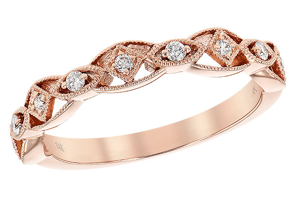 14K Rose Gold Diamond Anniversary Band