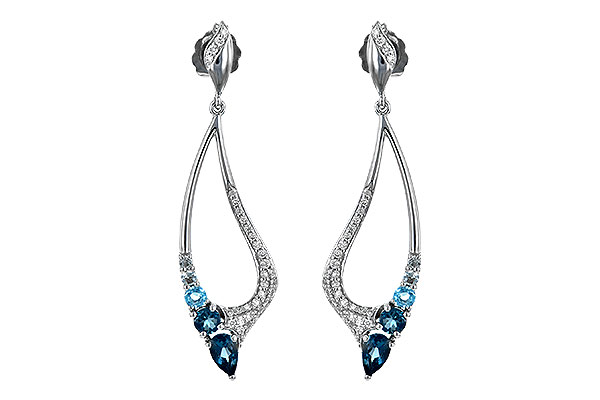 14K White Gold Topaz Earrings