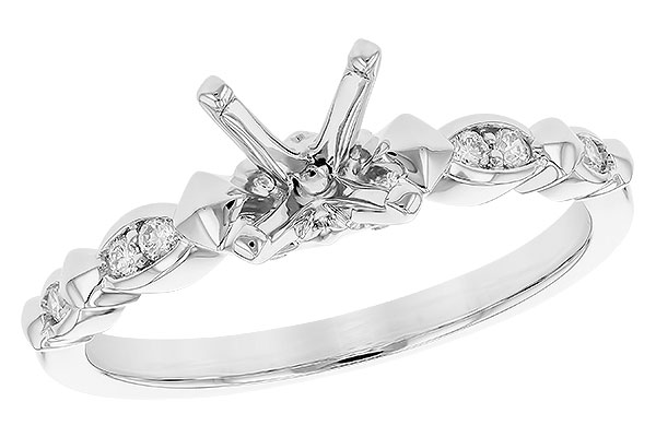 14K White Gold Diamond Semi-Mount Ring