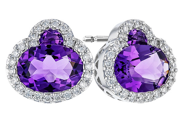 14K White Gold Amethyst Earrings