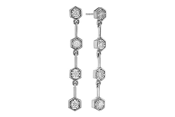 14K White Gold Diamond Earrings