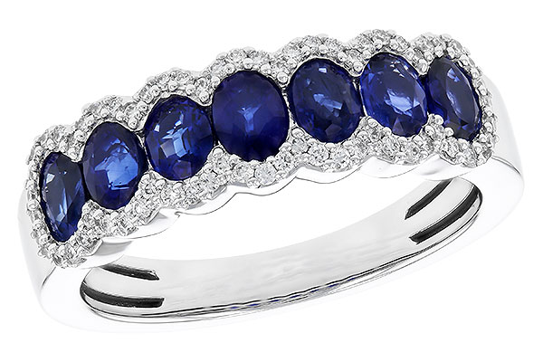 14K White Gold Sapphire Anniversary Band