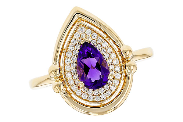 14K Yellow Gold Amethyst Ring
