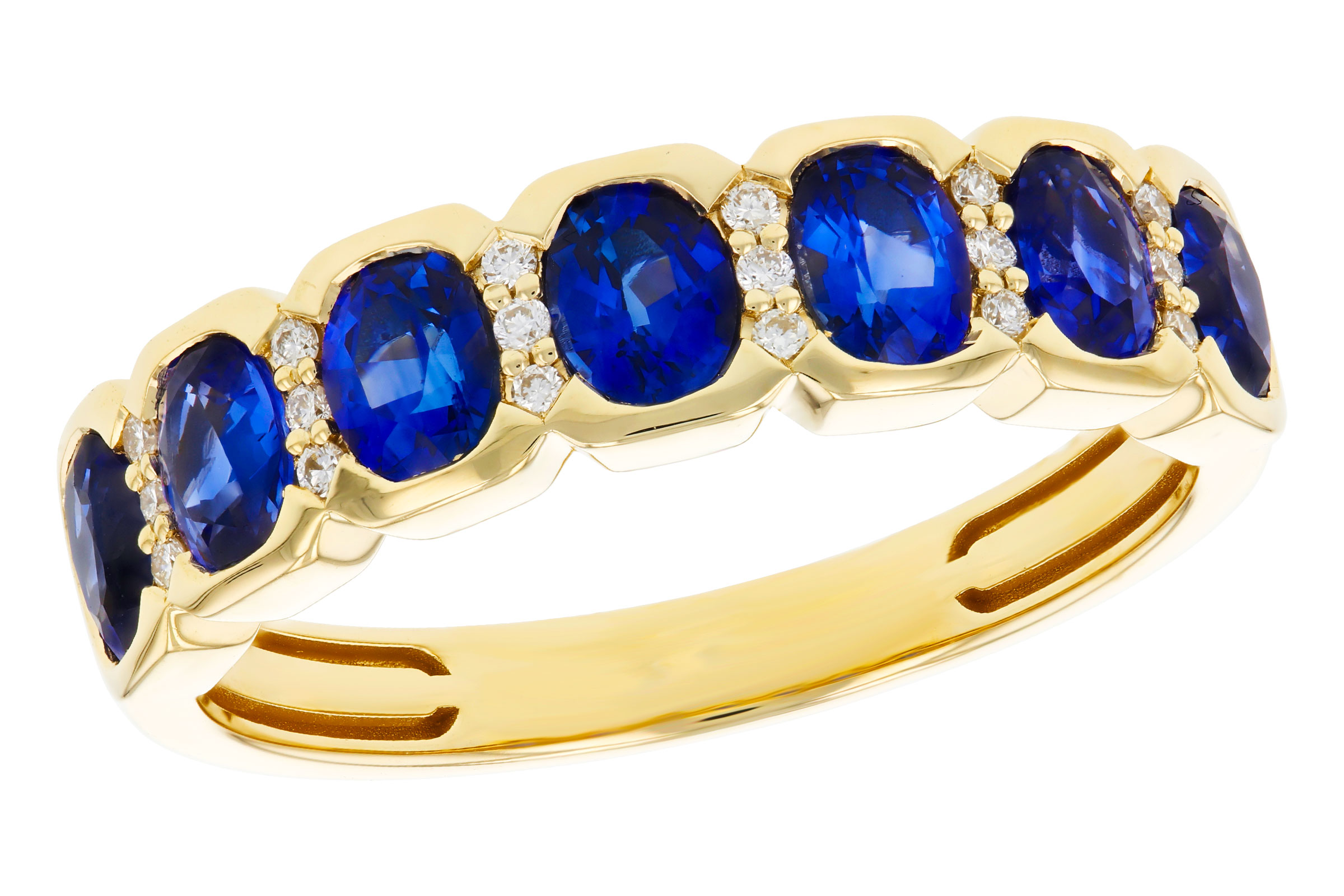 14K Yellow Gold Sapphire Anniversary Band